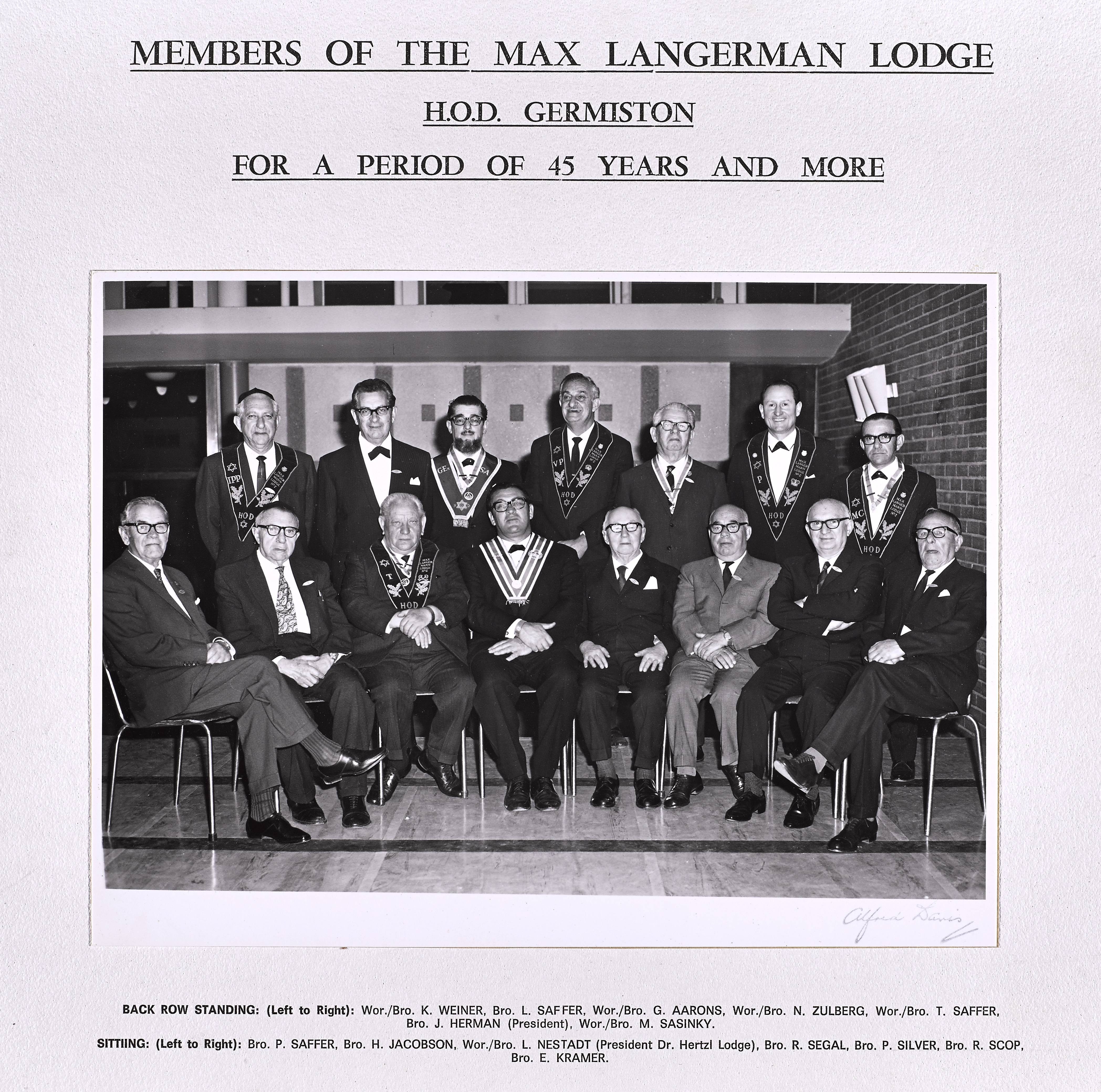 Members of Max Langerman Lodge