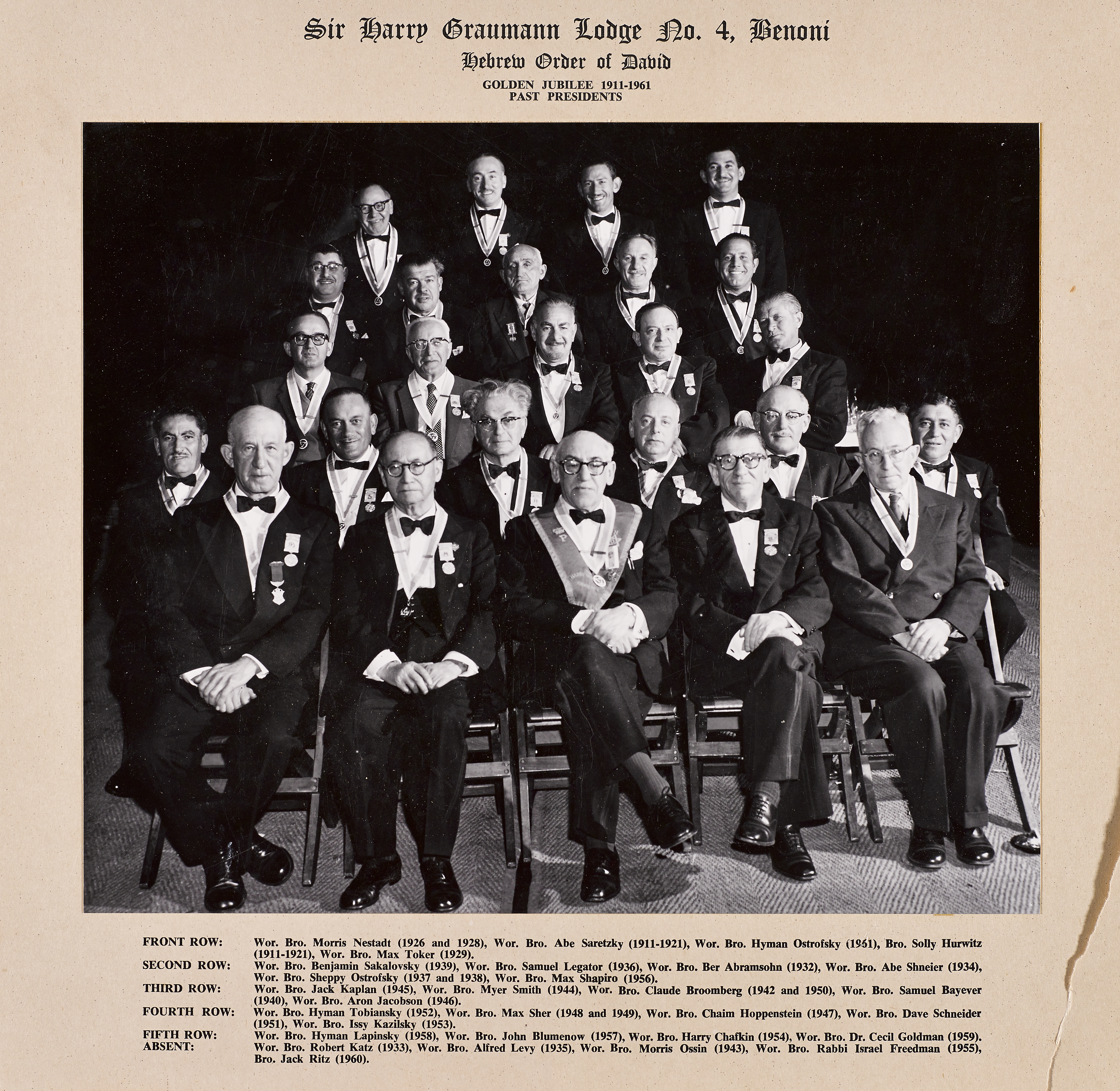 Sir Harry Graumann Lodge Past Presidents