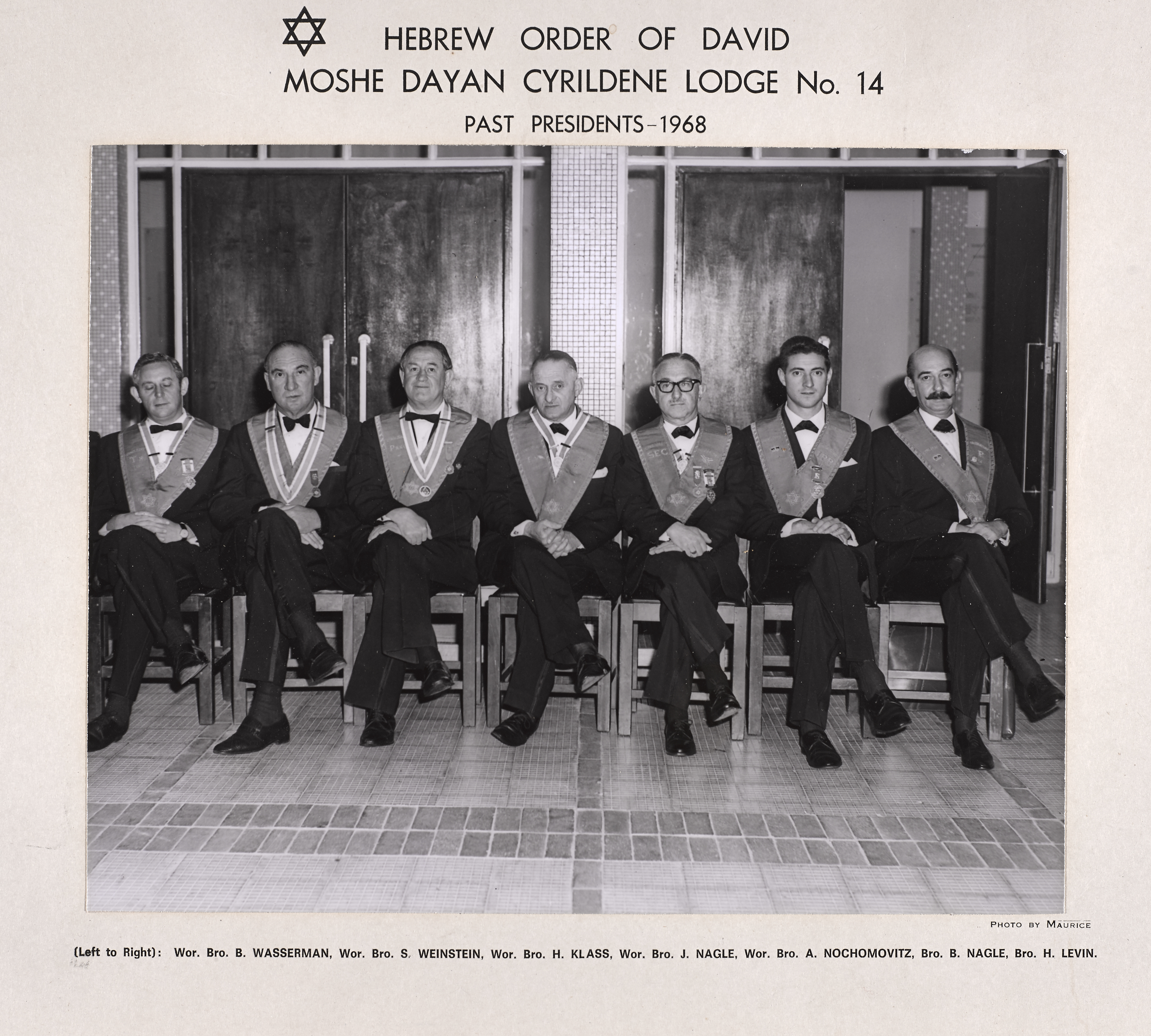 Moshe Dayan Lodge 1968 Past Presidents