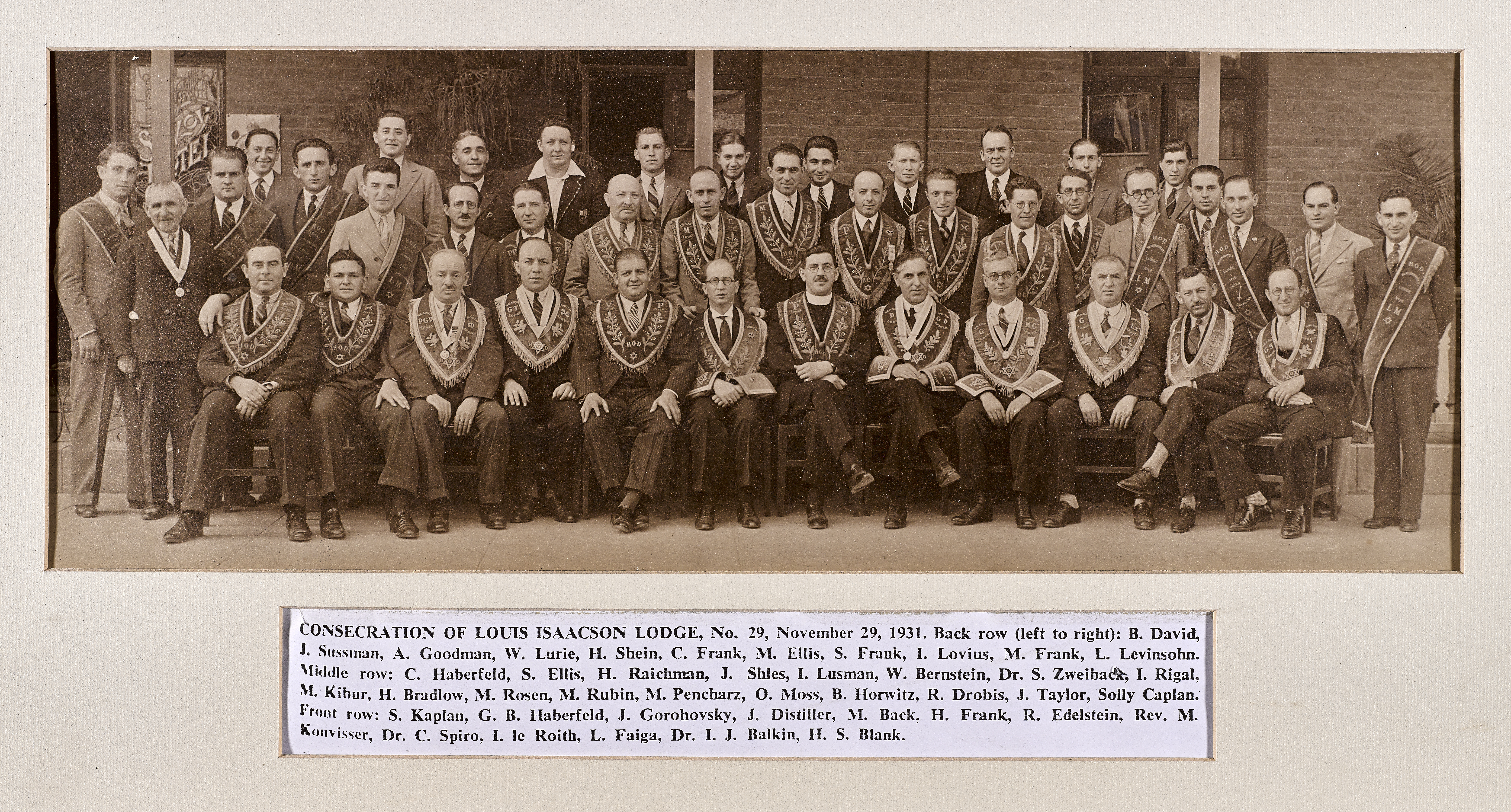 Louis Isaacson Lodge 1931