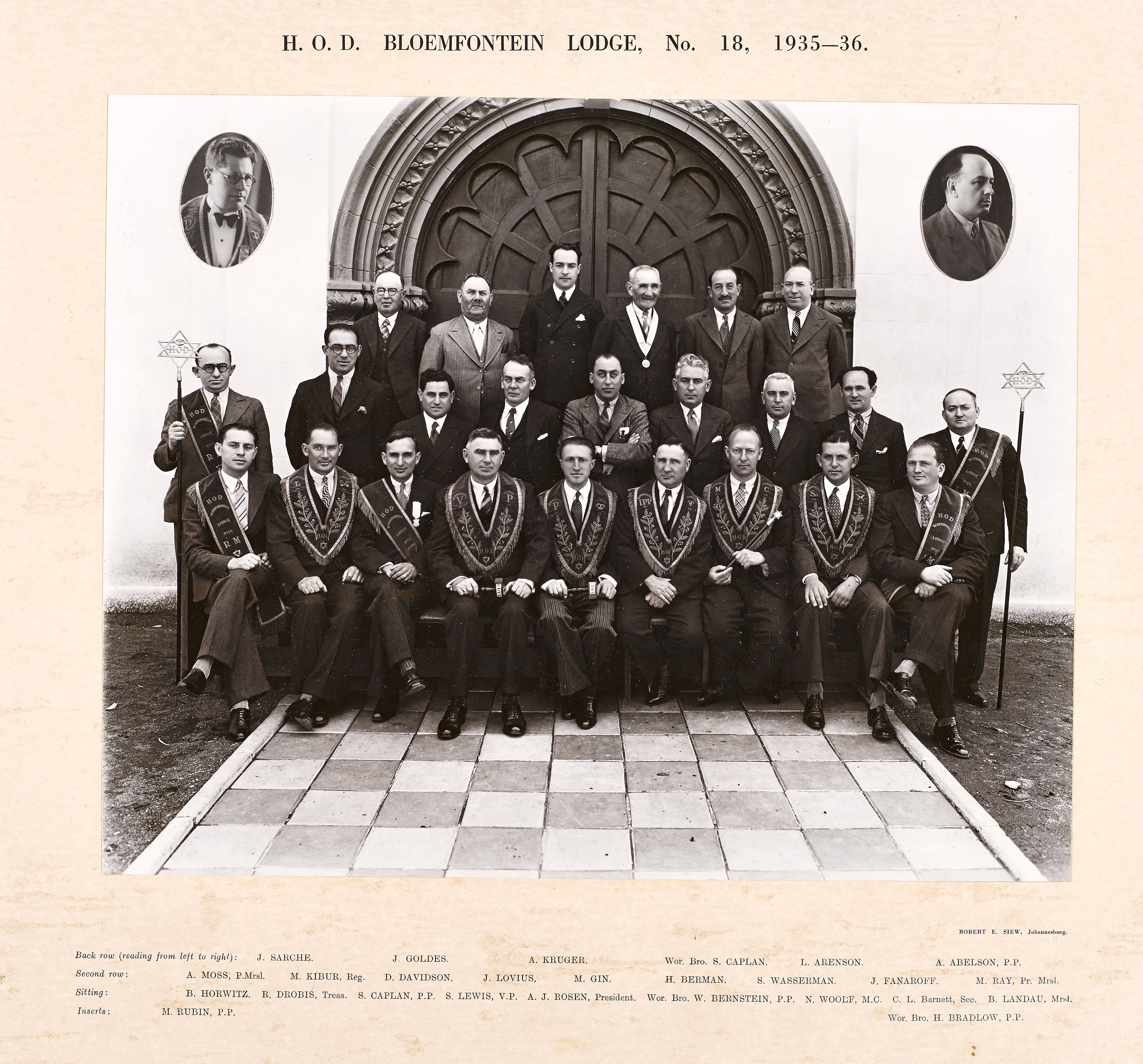 Bloemfontein Lodge 1935 to 1936